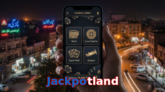 Main screen of Jackpotland app page for PK players